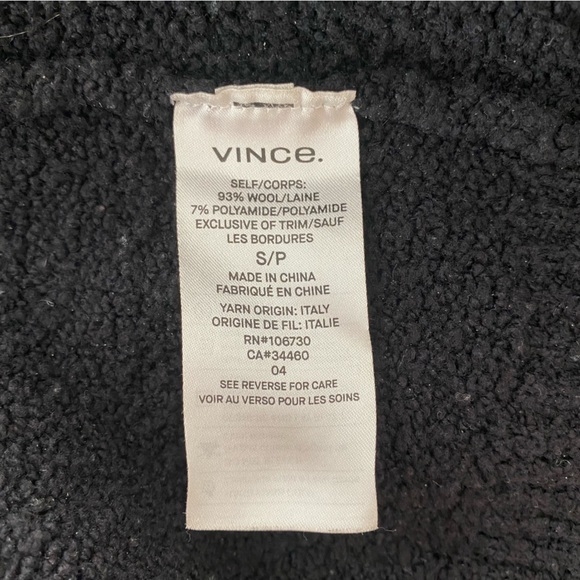 Vince Size S Black Fuzzy Chunky Knit Pullover Sweater Wool Blend - Picture 7 of 8